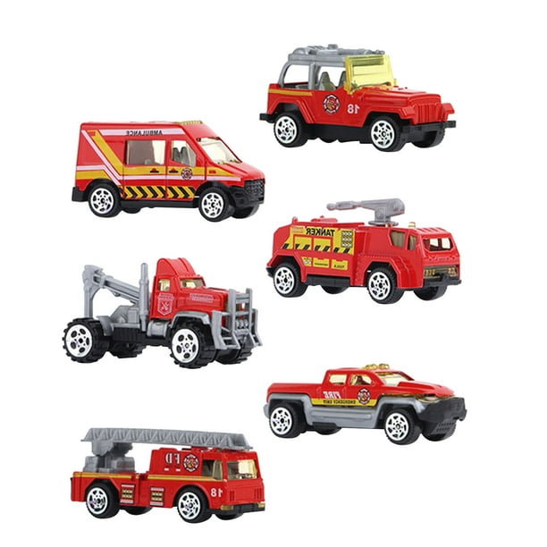 Partheme Novelty Toys 2 Counts City Real Metal Classic Gift Bag 6 Collectible Die-Cast Cars 1:64 Red Blue 1.18X3.15X1.57 inches / (3X8X4 cm)