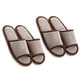 thumbnail image 4 of 2 pares de zapatillas de verano de 29 cm con fondo anti EVA, de lino y algodón, para el hogar del hotel (café), 4 of 5