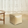 thumbnail image 6 of Faux Leather Ottoman Pouf Cover | 15.7x15.7 Inch Unstuffed Footstool | Waterproof Storage Footrest for Indoor & Outdoor Use | Moroccan Style Floor Cushion | No Filler Included, 6 of 7