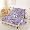 thumbnail image 2 of Metsweet Kawaii Unicorn Bed Sheets 4-Piece, Magic Horse Rainbow Full Size Sheets,1 Fitted Sheet, 1 Flat Sheet and 2 Pillowcases, 2 of 5