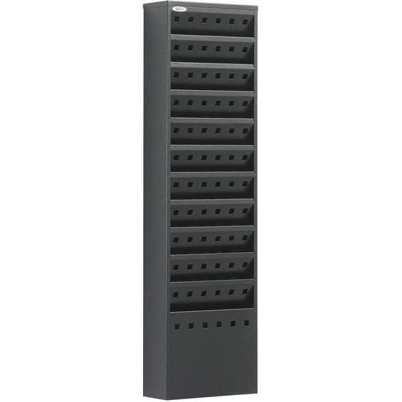 Pemberly Row 11-Pocket Steel Magazine Rack in Black