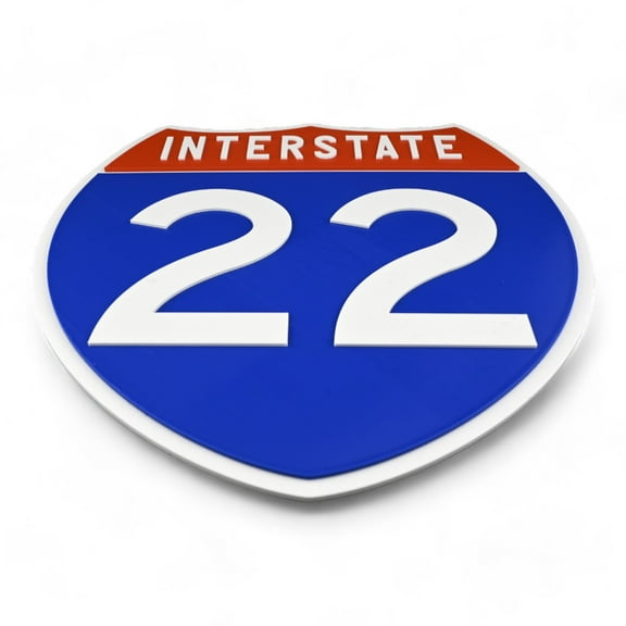 Interstate 22 Road Sign Replica, number Personalized Travel Decor, 8.5" x 8.5"