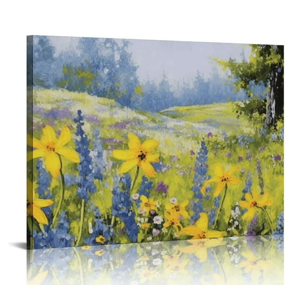JRXY Joyful in July III Canvas Wall Art Print, Floral Artwork 20x16in