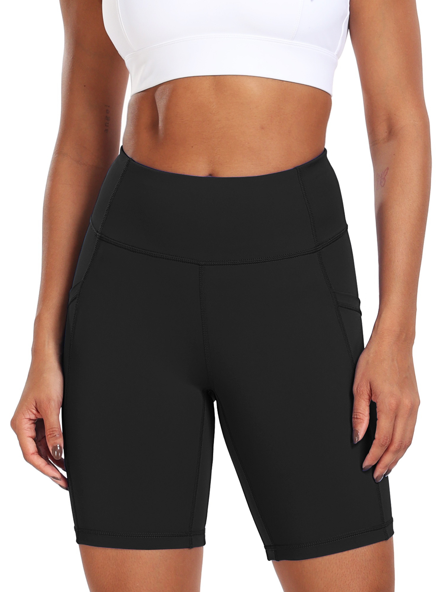 NELEUS Women's 8" High Waist Biker Shorts, Black photo 1