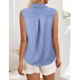 thumbnail image 4 of Zeagoo Womens Sleeveless Button Down Shirt Tops V Neck Business Casual Collared Blouses Tank Top, 4 of 7