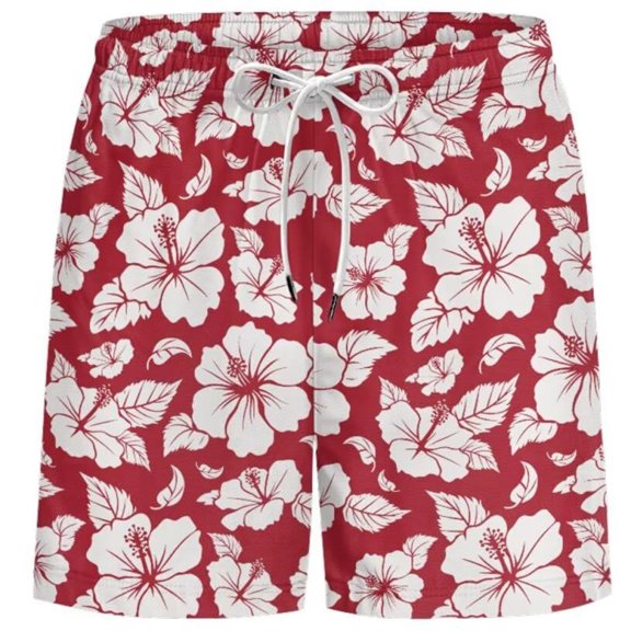 Men's Shorts Casual Printed Shorts Drawstring Elastic Waist Pocket Loose Shorts