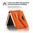 thumbnail image 4 of ELEHOLD for Samsung Galaxy Z Flip 4 6.7 inch Wallet Case, Zipper Purse Card Holder Crossbody Shoulder Strap Magnetic Snap Kickstand Function Shockproof Faux Leather Case for ZFlip4,Orange, 4 of 7