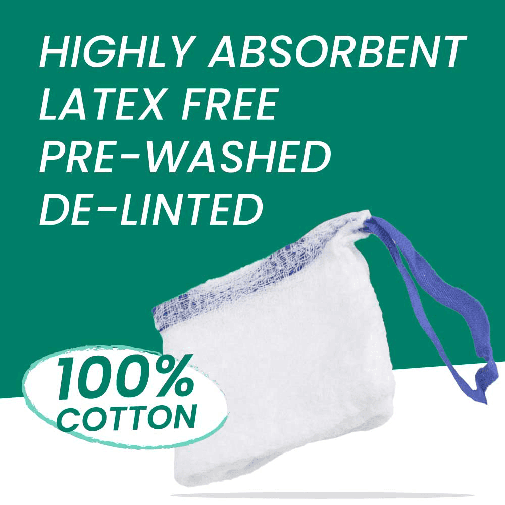 Sterile Lap Sponges, 12" X 12", 200 Count, Highly Absorbent, Pre-Washed & De-Linted, 100% Cotton, (40 Packs of 5)