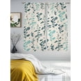thumbnail image 3 of Teal Green Botanical Sheer Curtains 63 Inch Length 2 Panels Set Window Treatments, Rustic Country Spring Floral Summer Leaf Rod Pocket Semi Curtains for Living Room/Bedroom/Kitchen, 104"W x 63"L, 3 of 7