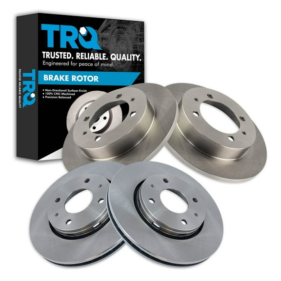 TRQ Front & Rear Brake Rotors Set Fits Select 2000-2004 Volvo S40 2000-2003 V40