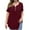 Wine womens tops dressy casual21, variant on Usmixi Womens Summer Tops Short Sleeve V-Neck Solid Shirts Button Down Pleated Swing Hem Plus Size Tunic Blouse Purple L