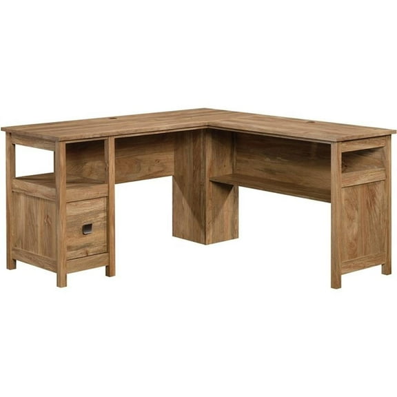 UrbanPro Engineered Wood L-Shaped Writing Desk in Sindoori Mango