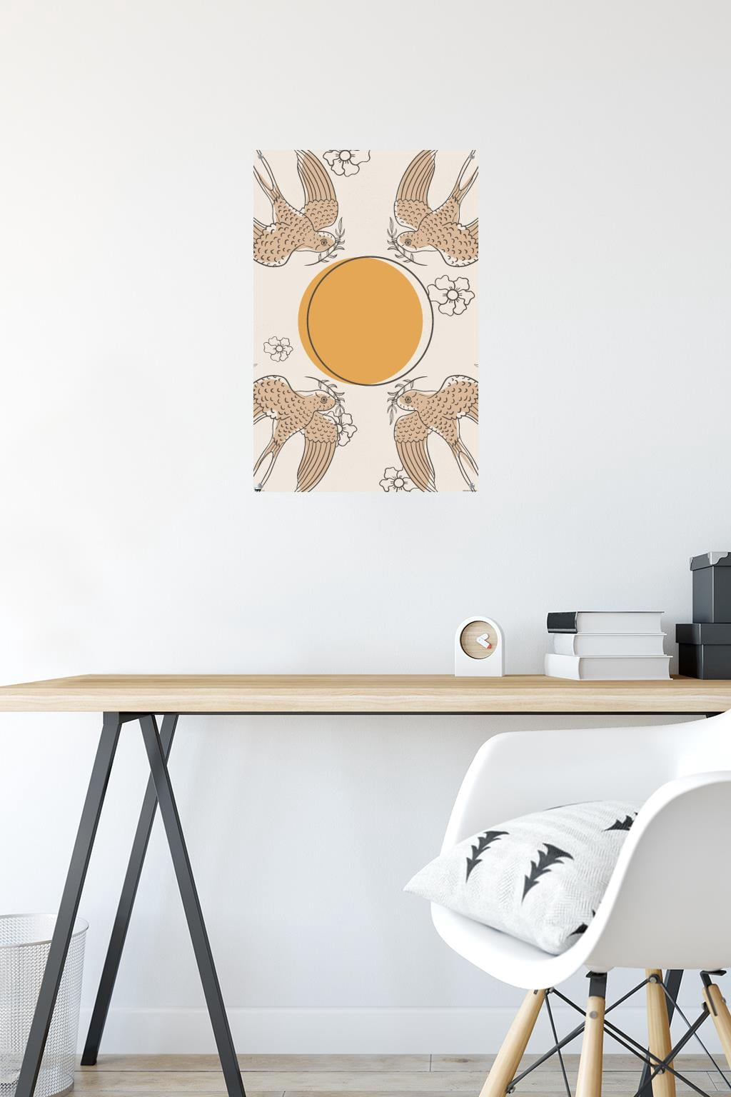 Birds Fly To The Sun Wall Poster with Push Pins, 14.725" x 22.375"
