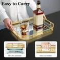 thumbnail image 5 of Miumaeov Gold Mirrored Perfume Tray, Glass Vintage Metal Octagon Mirror Surface Decorative Perfume and Makeup Organizer with Handles for Dresser Bathroom or Jewelry Display, 5 of 8
