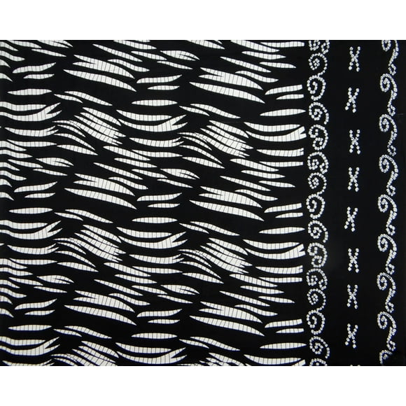 Black Rayon Abstract Printed Dressmaking Fabric For Quilting 45" Wide By The Yard