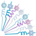 thumbnail image 1 of Pajitas reutilizables de plástico Frozen, 24 unidades, con diseño de copos de nieve, 1 of 7