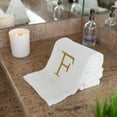 thumbnail image 7 of Monogrammed Hand Towels for Bathroom - Luxury Hotel Quality Personalized Initial Decorative Embroidered Bath Towel for Powder Room, Spa - GOTS Organic Certified - Set of 2 Gold Letter F, 7 of 7