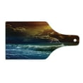 thumbnail image 2 of Nature Cutting Board, Thunderstorm Themed Rays over the Ocean Waves Wild Forces in the Air Print, Decorative Tempered Glass Cutting and Serving Board, Wine Bottle Shape, Orange and Blue, by Ambesonne, 2 of 5
