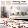 thumbnail image 2 of ODIKA 3'x5' Machine Washable Non-Slip Area Rug, Botanical Leaf Modern High Traffic Rug with Pad, Brown, 488428, 2 of 8