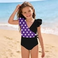 thumbnail image 7 of yoeyez Toddler Kids Swimsuit Girl Cute Ruffle Strap Bathing Suit Polka Dots One Piece Swimsuits Color Block Padded Tummy Control Swimwear 7-16Y, 7 of 7