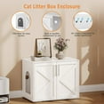 thumbnail image 5 of Garvee Cat Litter Box Enclosure, Hidden Cat Litter Box Cabinet with Double Doors, Ventilation, and Cushion Pads, Farmhouse Wooden Kitty Furniture for Cats and Small Pets, White, 5 of 8