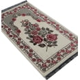 thumbnail image 5 of Modefa Prayer Mat | Turkish Rug Janamaz Sajjadah Musala | Standard Adult Size | Free CAR Hanger | Embroidered Floral Rose - Creme, 5 of 6
