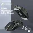 thumbnail image 2 of ATTACK SHARK R3 Wireless Gaming Mouse, 46g Superlight Magnesium Alloy Triple-Mode Computer Mouse, 8000Hz Polling Rate, PAW3395 26K DPI Sensor Programmable Mice for PC/Win/Mac (Grey & Griptape), 2 of 6