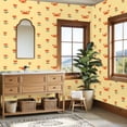 thumbnail image 4 of Crab Peel and Stick Wallpaper 23.6in x 9.8ft Playful Crabs Heart shaped Flowers Yellow Contact Paper Vinyl Waterproof Self Adhesive Wall Paper for Bedroom Shelf Cabinet Renter Friendly, 4 of 8