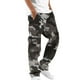 thumbnail image 1 of Pantalones de trabajo de camuflaje para hombre, cintura elástica, rectos, con cordón y bolsillo, 1 of 7