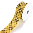 thumbnail image 1 of Plaid Printed Wired Ribbon, Sunflower Yellow, 1-1/2-Inch, 10-Yard, 1 of 1