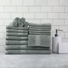 Solid 18-Piece Bath Towel Set, School Grey, Mainstays Basic