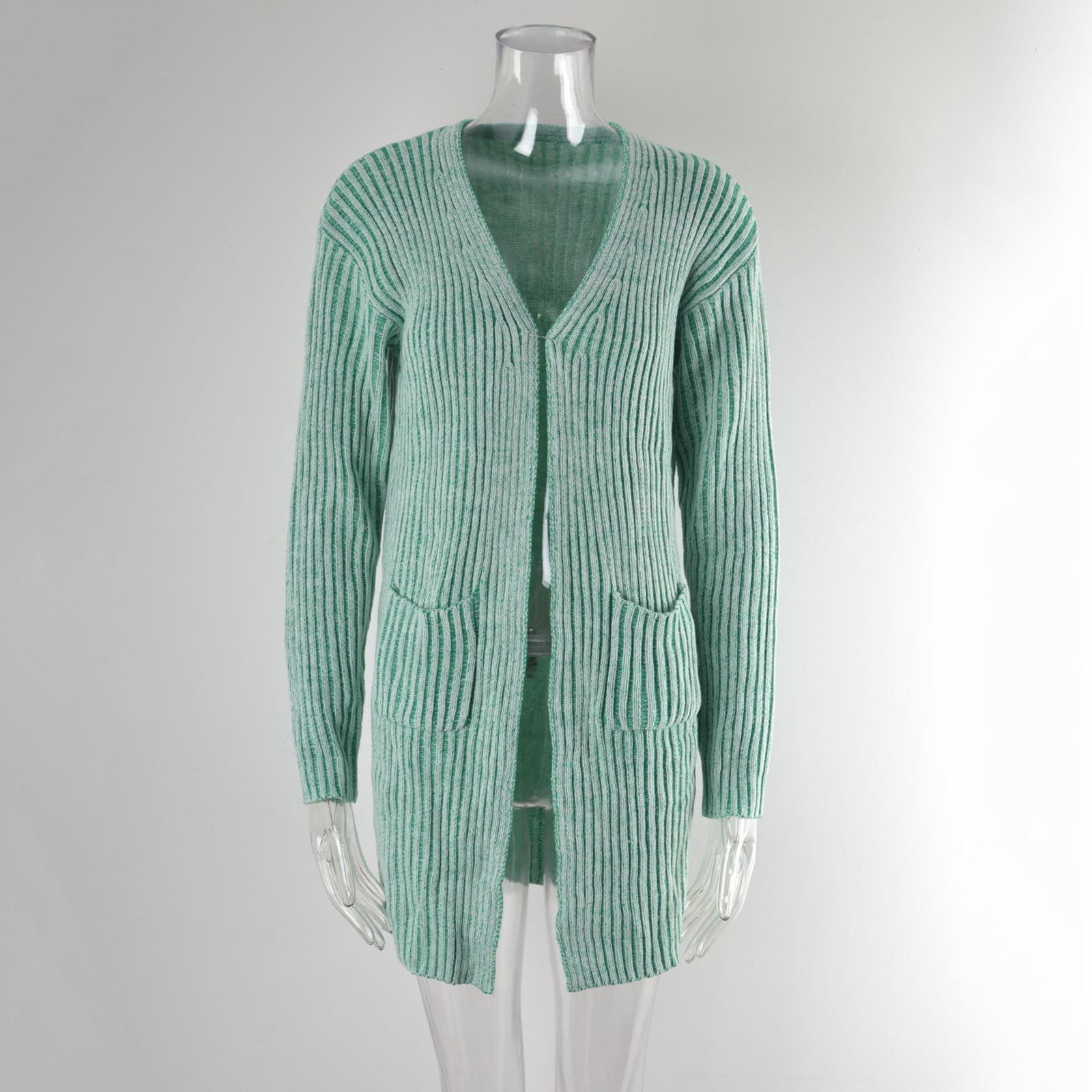 CAICJ98 Womens Cardigan Sweaters Fall 2023 Women's Long Sleeve Open Front  Hoodie Knit Sweater Cardigan Outwear Green,M