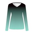 thumbnail image 5 of aidice Tops for Women Casual V Neck Long Sleeve Fitting Shirts Comfy Fall Gradient Color Blouses Tops, 5 of 5