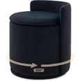 thumbnail image 3 of Casa Pura Furniture 360° Swivel Vanity Makeup Chair with Storage, Upholstered Accent Stool with Backrest, Round Ottoman for Bedroom, Makeup Room & Living Room, Black, 3 of 9