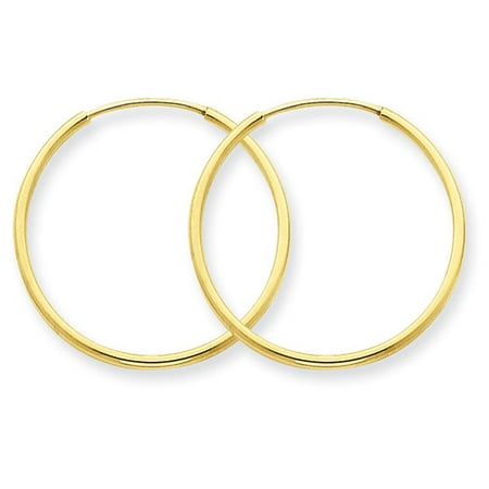 14kt Yellow Gold 1.25mm Endless Hoop Earrings