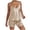Beige, variant on Womens Cami Pajama Set 2 Piece Lightweight Summer Pajamas Soft V Neck Open Back Sleepwear Lace Cami with Lace Shorts Bridal Pj Green