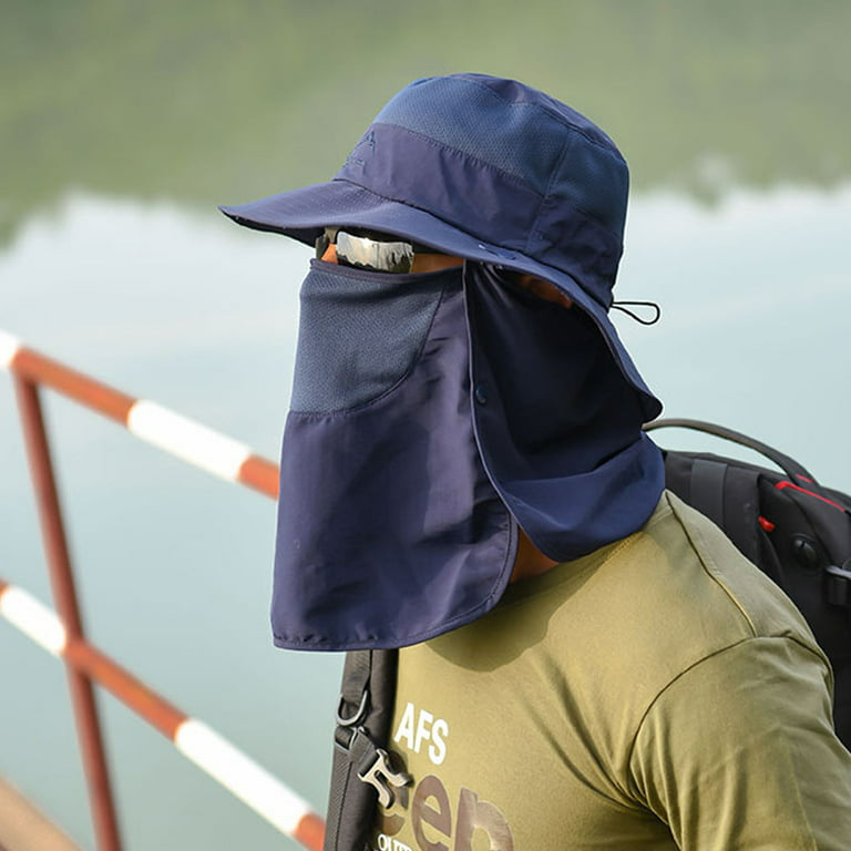 UV Protection Sun Hats Neck Face Flap Cap Wide Brim Fishing Bucket Hat Men  Women