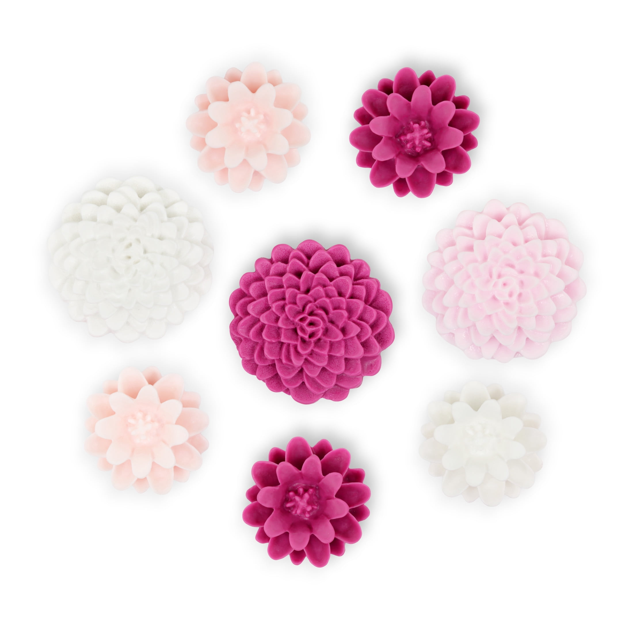 Hello Hobby Accessories Resin Flowers Dark Pink, 8 piece