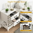 thumbnail image 6 of Superjoe Tall Nightstand Set of 1, Side Table with 2 Drawers and Open Shelf Below, Bedside Table with Solid Feet, Modern Night Stand End Table for Bedroom, Living Room, Home Office, White, 6 of 7