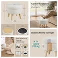 thumbnail image 3 of LEDREM Footstool Round Storage Ottoman with Teddy Fleece Seat, Footrest and Small Table for Living Room and Hallway, White, 3 of 8