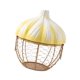 thumbnail image 4 of Soporte de cerámica, contenedor decorativo, cesta de hierro hueca tejida para huevos, almacenamiento de ajos. Amarillo, 4 of 9