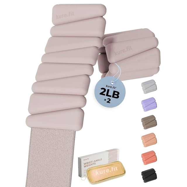 Brazaletes pesados kure.fit, pesas ajustables para muñeca/tobillo de 1 kg