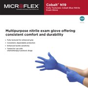 MICROFLEX Cobalt Disposable Nitrile Exam Glove Standard Cuff Length MEDIUM N192 100 per Box