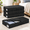Black-4 Pack-4.5 Inch Tall-Hard, variant on Grey-4 Pack 4 Inch Tall-Hard Underbed Storage Organizer, Thick Fabric Under Bed Box for Dorm and Home