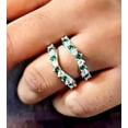 thumbnail image 5 of Dazzlingdaimonds Jewels 2.00 Ctw Round Cut Emerald & Diamond Wedding Anniversary Engagement Wrap Band Ring 14K White Gold Plated 925 Sterling Silver 925 Sterling Silver -10, 5 of 5