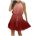 thumbnail image 1 of Pompotops Robe à Manches Courtes en Mousseline de Soie Florale Boho de Mode Féminine, 1 of 7