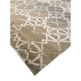 thumbnail image 3 of Pasargad Home Modern 97" x 121" Hand-Knotted Silk/Wool Area Rug in Mocha/Silver, 3 of 4