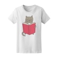 thumbnail image 1 of Playera Para Mujer - Gato Con Lentes Leyendo Libro Smartprints  T-shirt, 1 of 2