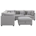 thumbnail image 5 of Pemberly Row 6-piece Fabric Upholstered Modular Sectional Gray, 5 of 15