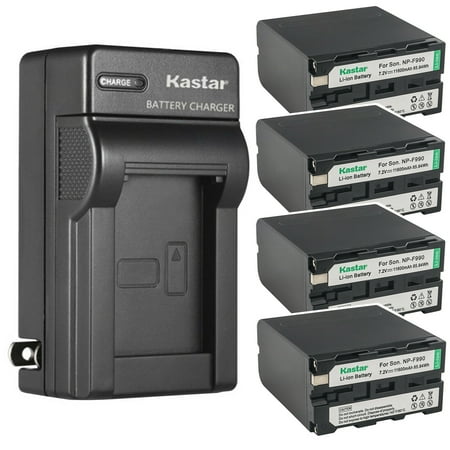 Kastar 4-Pack Battery and AC Wall Charger Replacement for Son HDR-FX1000 HDR-FX1000E HDR-FX7 HDR-FX7E HDV-FX1 HDV-Z1 HVL-20DW HVL-20DW2 HVL-LBPA HVL-ML20 HVR-DR60 HVR-HD1000 HVR-M10 HVR-V1 HVR-Z1